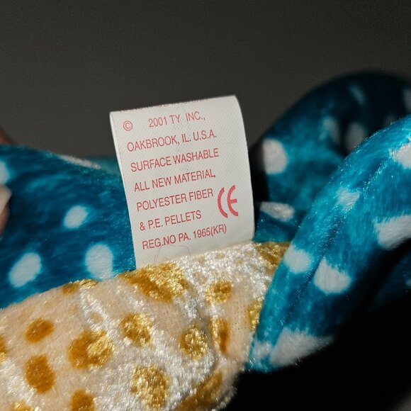 Ty Beanie Babies Poseidon Whale Shark Plush 7" Stuffed Animal Toy 2001 w/ TAG - Picture 6 of 9